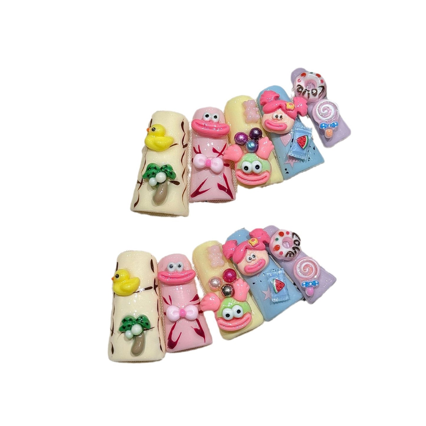 2188-Artisan Goth Duck Nails | 3D Blood Drips & Silver Skeleton Hand | Hand-Painted Horror Cat Press Ons