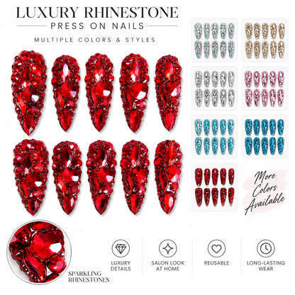 Luxury Rhinestone Press On Nails – Crystal Nail Designs
